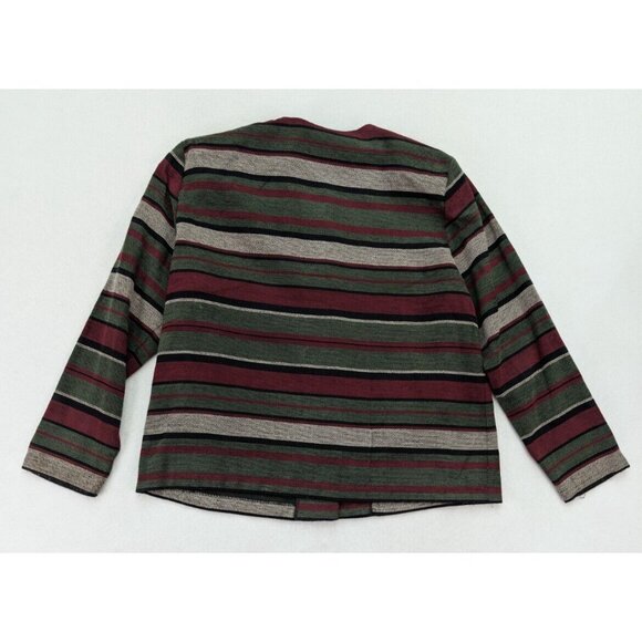 Alfred Dunner Women's Blazer Suit Jacket Size 16 Textured Red Green Stripe - Picture 10 of 12
